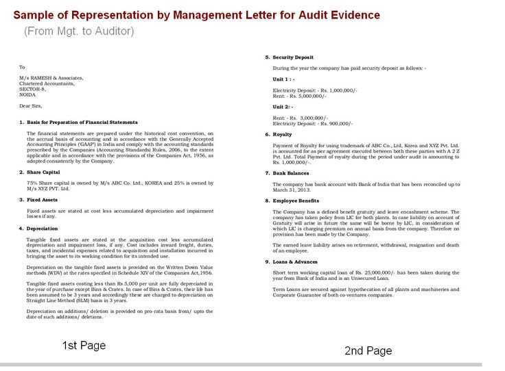 management letter audit template