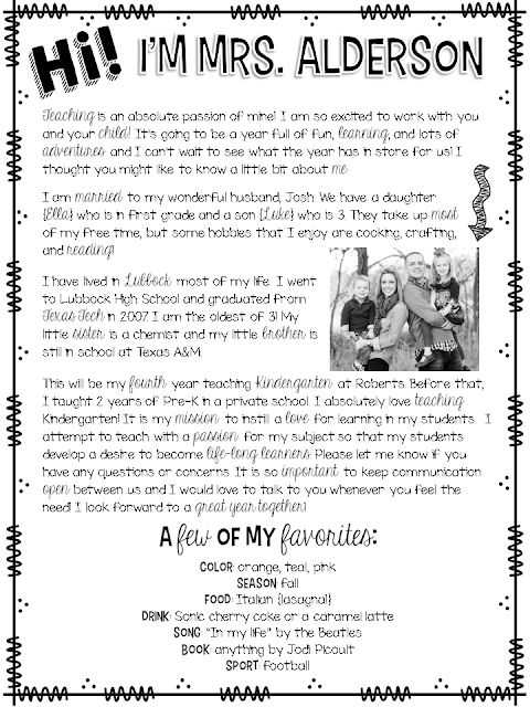 teacher welcome letter to parents template