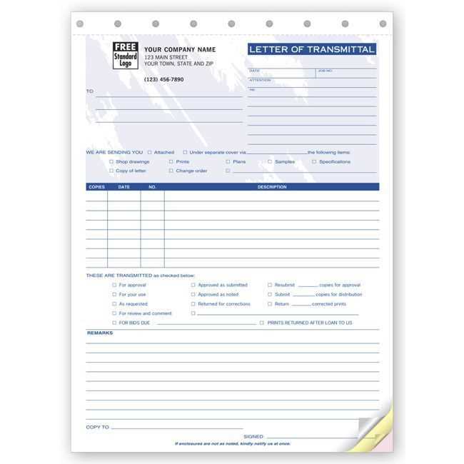 letter of transmittal form template